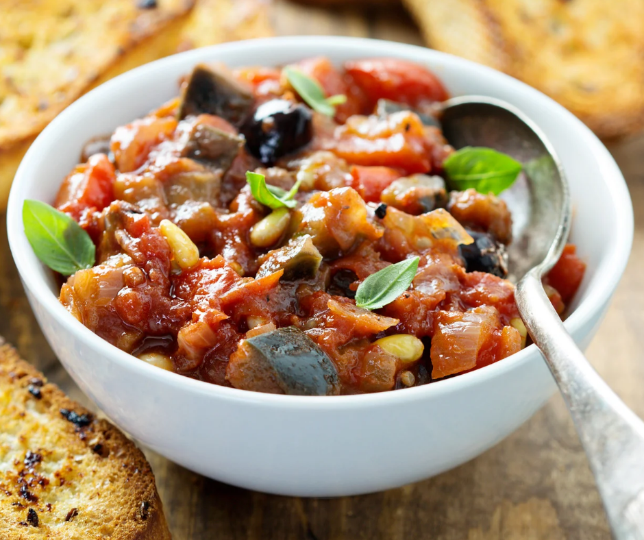 Caponata et poulet grillé