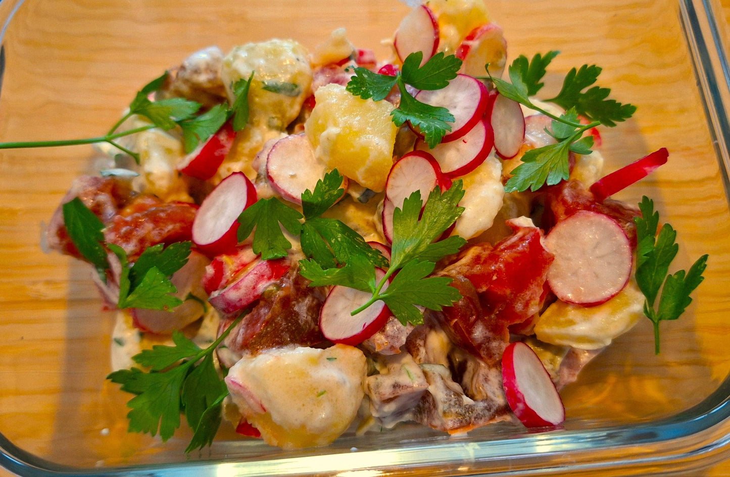 Salade piémontaise et champignons à la grecque