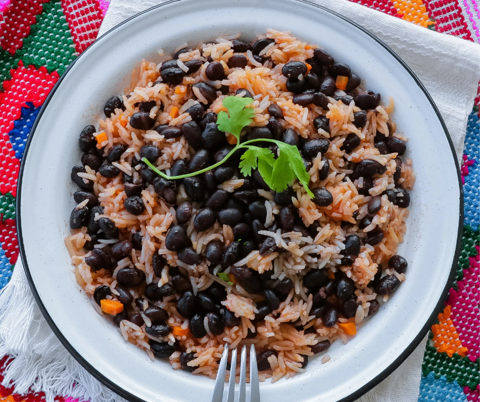 Rice and bean aux saucisses