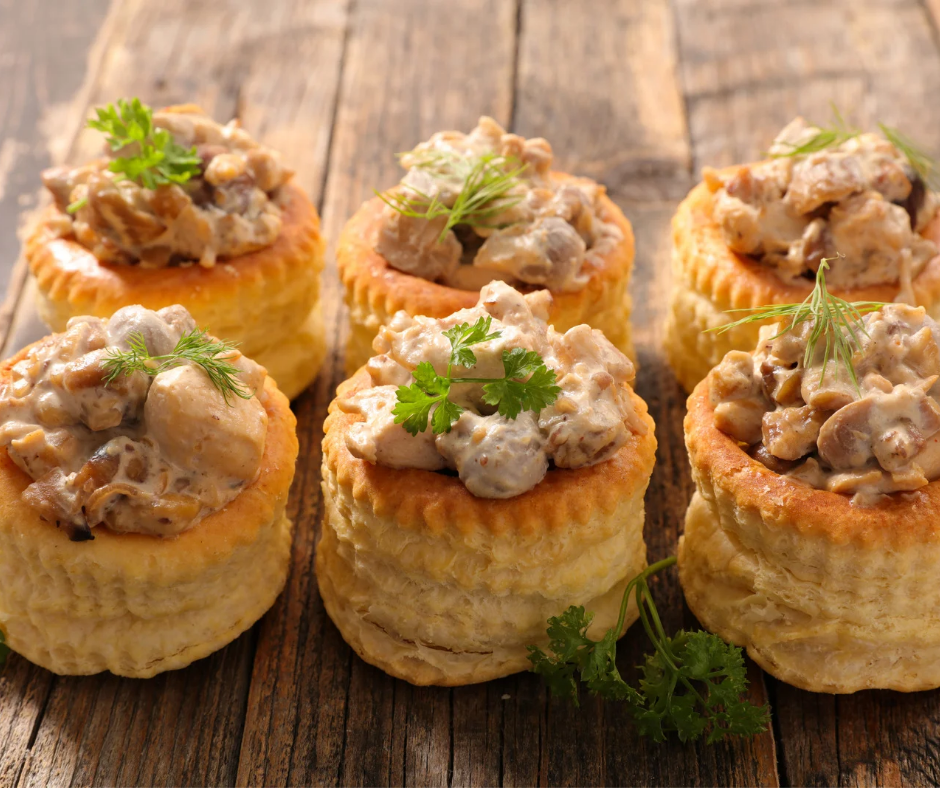 Vol-au-vent poulet champignons de Paris et cèpes