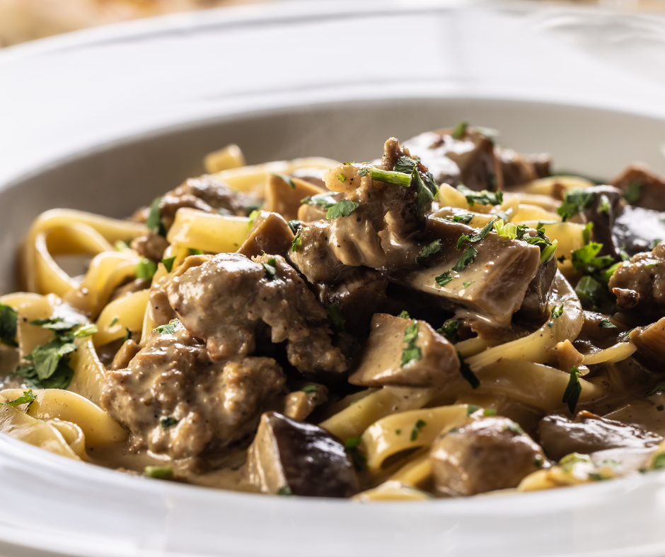 Bourguignon végé et pasta
