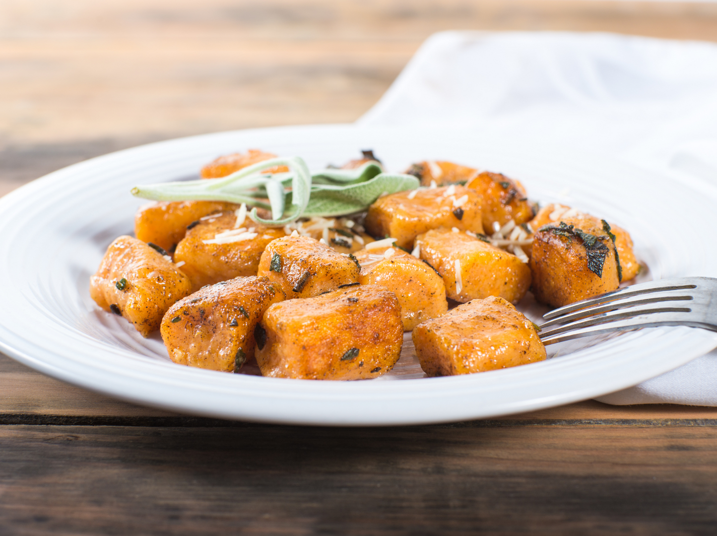 Gnocchis de patates douces et gratin de chou fleur
