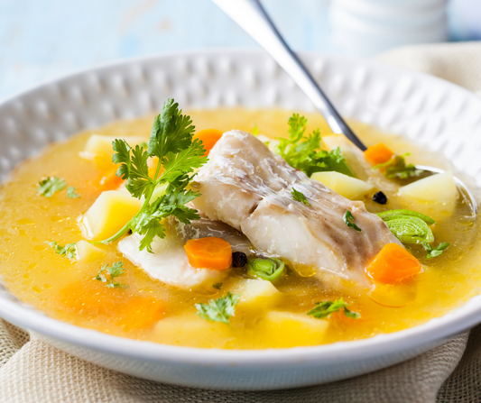 Filet de poisson et petit bouillon