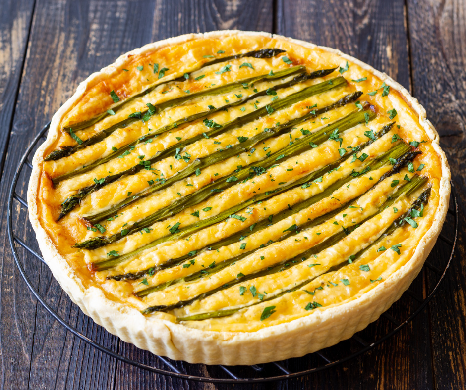 Quiche aux asperges et fèves