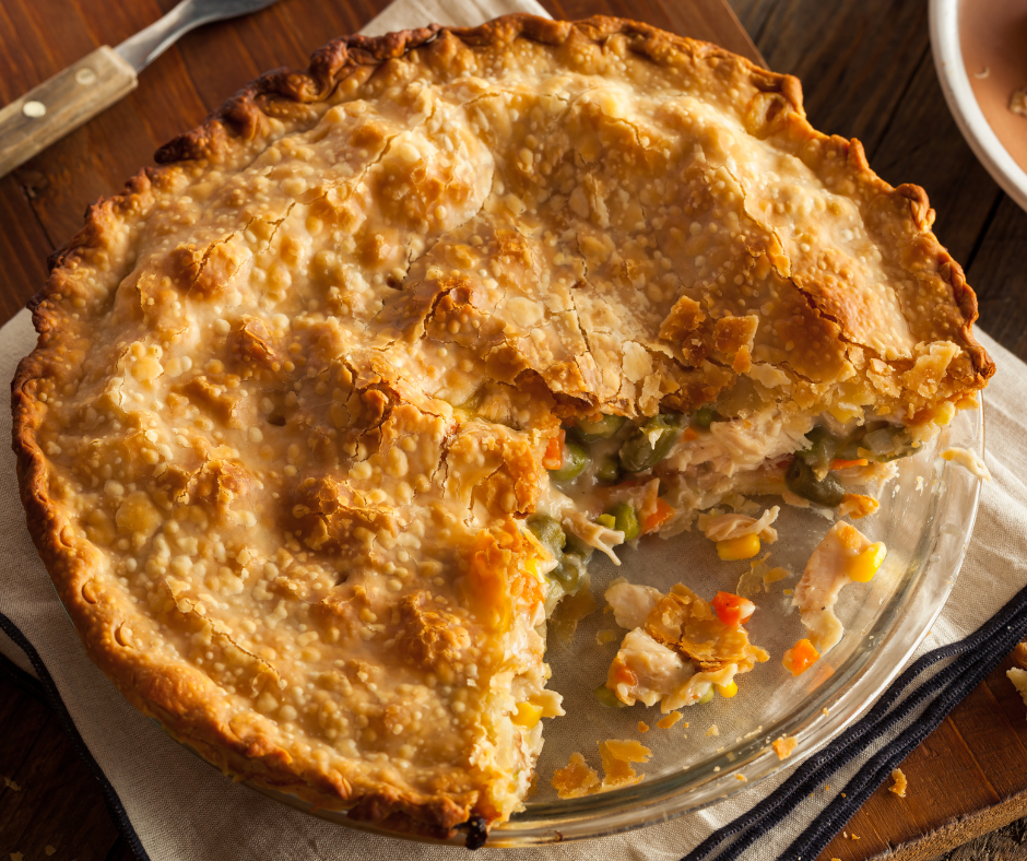 Tourte pommes de terre, champignons et endives au bleu et noix (végé)