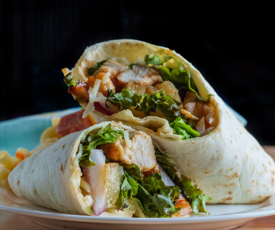 Wraps à l'effiloché de porc et légumes