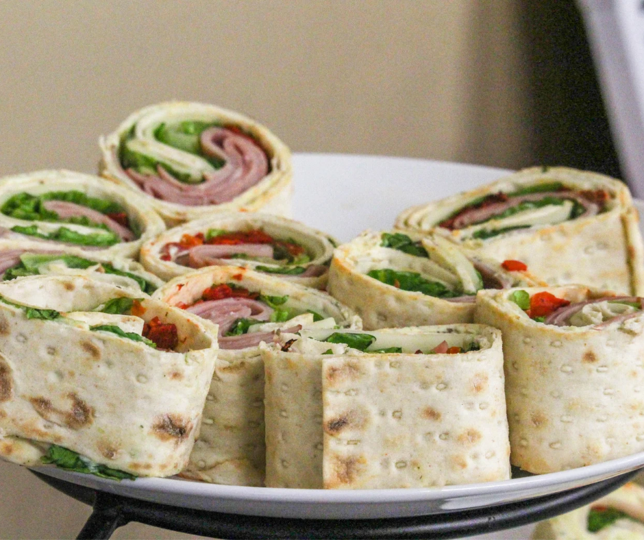 Wraps jambon sauce cacahuètes et framboises