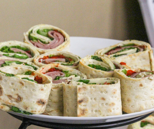 Wraps jambon sauce cacahuètes et framboises