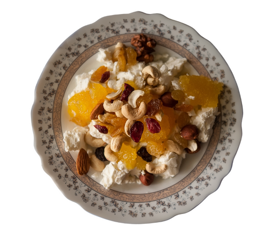 Fromage blanc au miel, fruits frais et fruits secs (jeudi/vendredi)